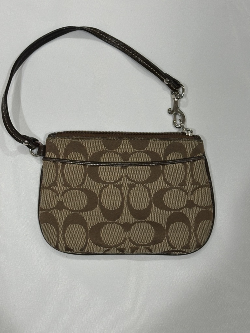 Coach Brown/Tan Signature Canvas Wristlet